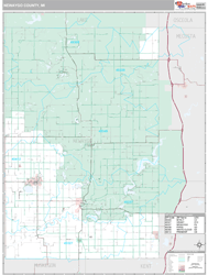 Newaygo County, MI Zip Code Wall Map Premium Style by MarketMAPS