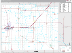 Mower County, MN Zip Code Wall Map Premium Style by MarketMAPS