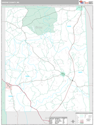 Greene County, MS Wall Map Premium Style by MarketMAPS