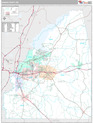 Rankin County, MS Zip Code Wall Map Premium Style by MarketMAPS