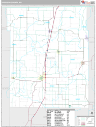 Harrison County, MO Zip Code Wall Map Premium Style by MarketMAPS