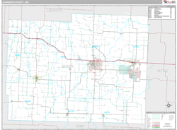 Johnson County, MO Zip Code Wall Map Premium Style by MarketMAPS