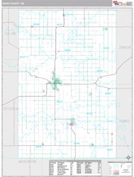 Gage County, NE Wall Map Premium Style by MarketMAPS