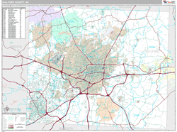 Guilford County, NC Zip Code Wall Map Premium Style by MarketMAPS