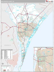 New Hanover County, NC Wall Map Premium Style by MarketMAPS