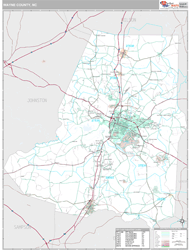 Wayne County, NC Wall Map Premium Style by MarketMAPS