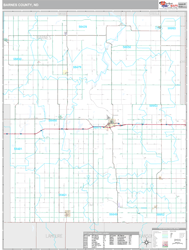 Barnes County, ND Zip Code Wall Map Premium Style by MarketMAPS