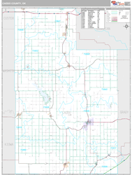 Caddo County, OK Wall Map Premium Style by MarketMAPS