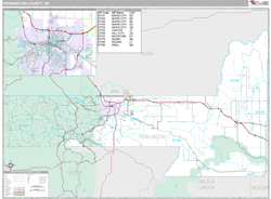 Pennington County, SD Wall Map Premium Style by MarketMAPS