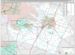 Bell County, TX Zip Code Wall Map Premium Style by MarketMAPS