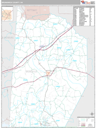 Brunswick County, VA Zip Code Wall Map Premium Style by MarketMAPS