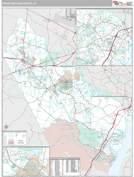 Prince William County, VA Wall Map Premium Style by MarketMAPS