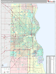 Milwaukee County, WI Wall Map Premium Style by MarketMAPS