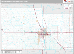 Fargo-Moorhead, ND Metro Area Zip Code Wall Map Premium Style by MarketMAPS