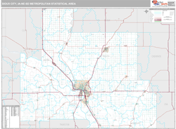 Sioux City, IA Metro Area Zip Code Wall Map Premium Style by MarketMAPS