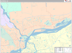 Gatineau Canada City Wall Map Premium Style