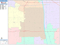 Bellflower California Wall Map (Color Cast Style) by MarketMAPS