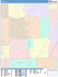 Warren Michigan Wall Map (Color Cast Style) by MarketMAPS