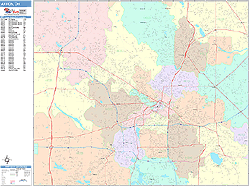 Akron Ohio Wall Map (Color Cast Style) by MarketMAPS