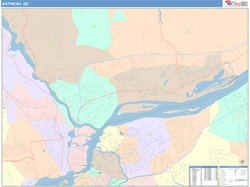 Gatineau Canada City Map Color Cast Style