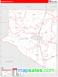 Limestone County, AL Zip Code Wall Map Red Line Style by MarketMAPS