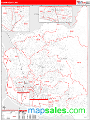 Clark County, WA Zip Code Wall Map Red Line Style by MarketMAPS