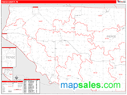 Pierce County, WI Zip Code Wall Map Red Line Style by MarketMAPS