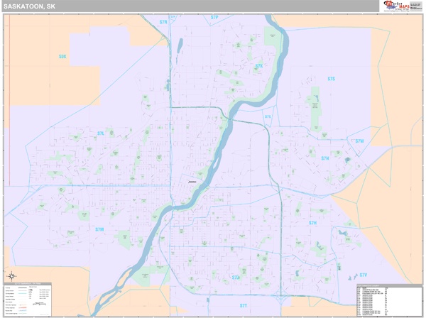 Saskatoon Wall Map