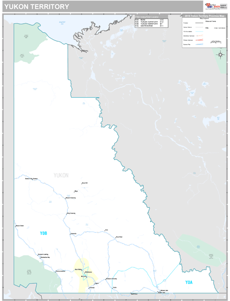 Yukon Territory Wall Map Premium Style by MarketMAPS - MapSales