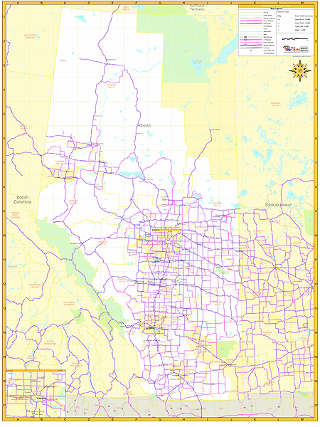 Alberta Wall Map