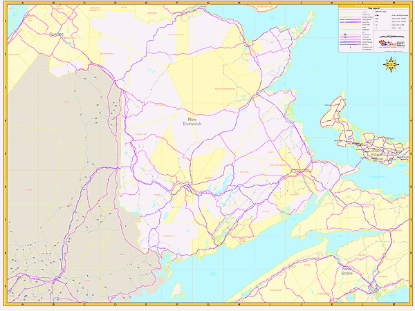 New Brunswick Wall Map