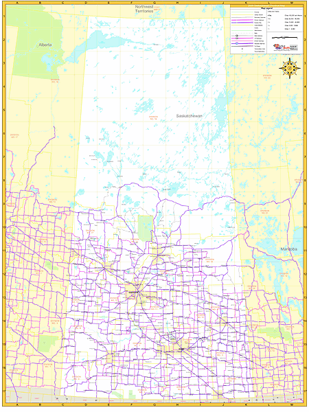 Saskatchewan Wall Map