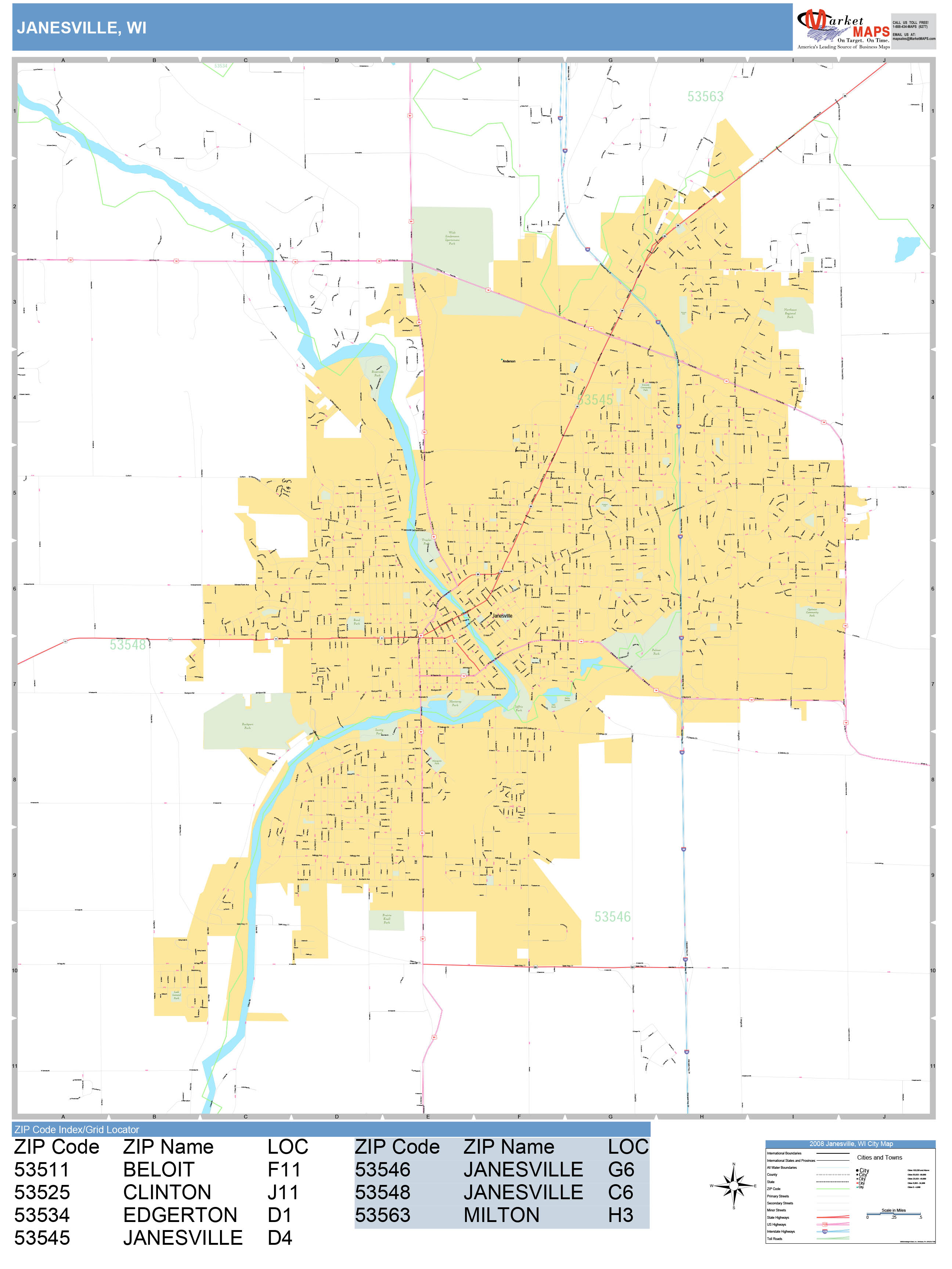 Janesville Wisconsin Map 