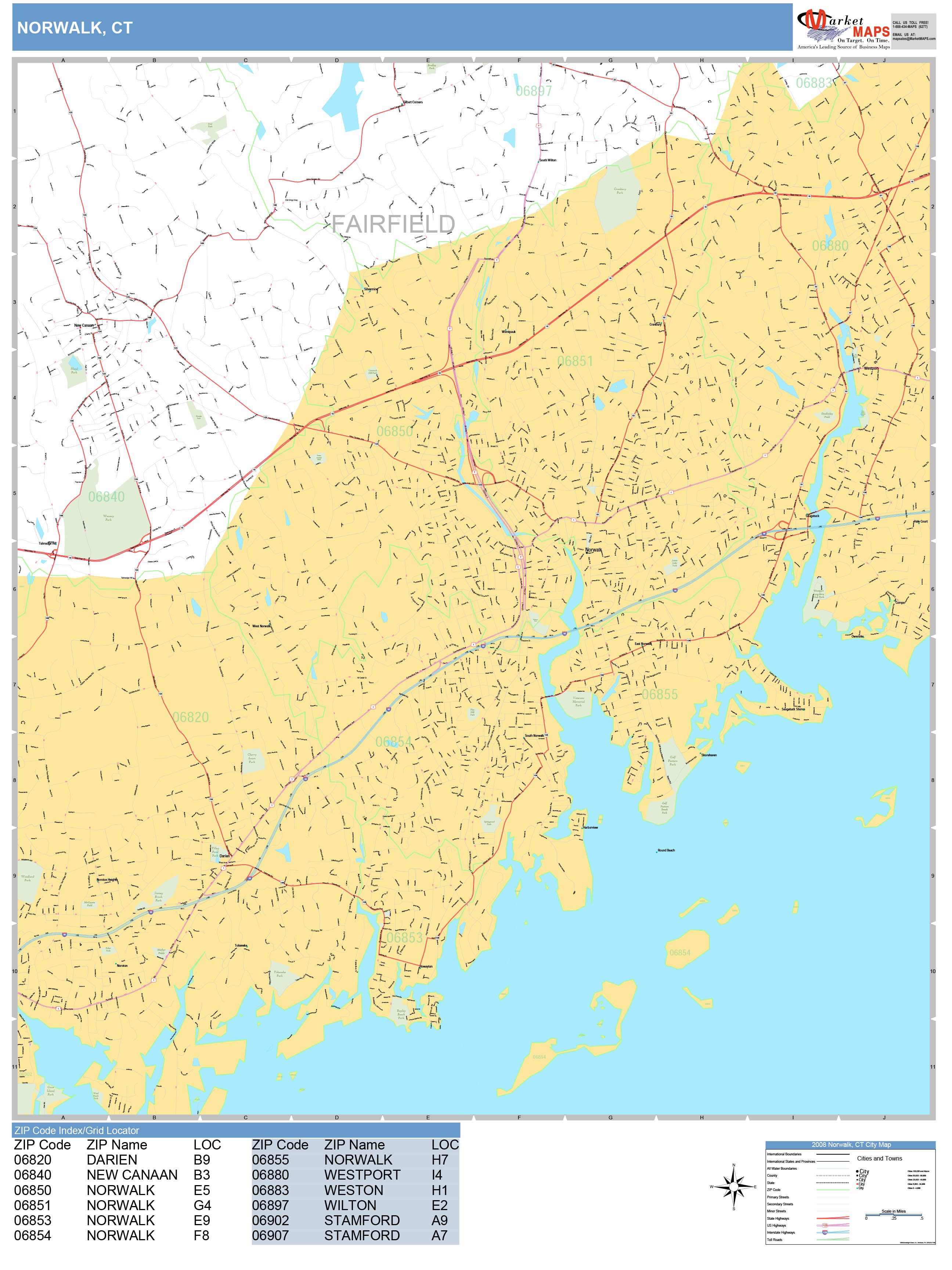 Norwalk CT Zip Codes Map   Norwalk CT 