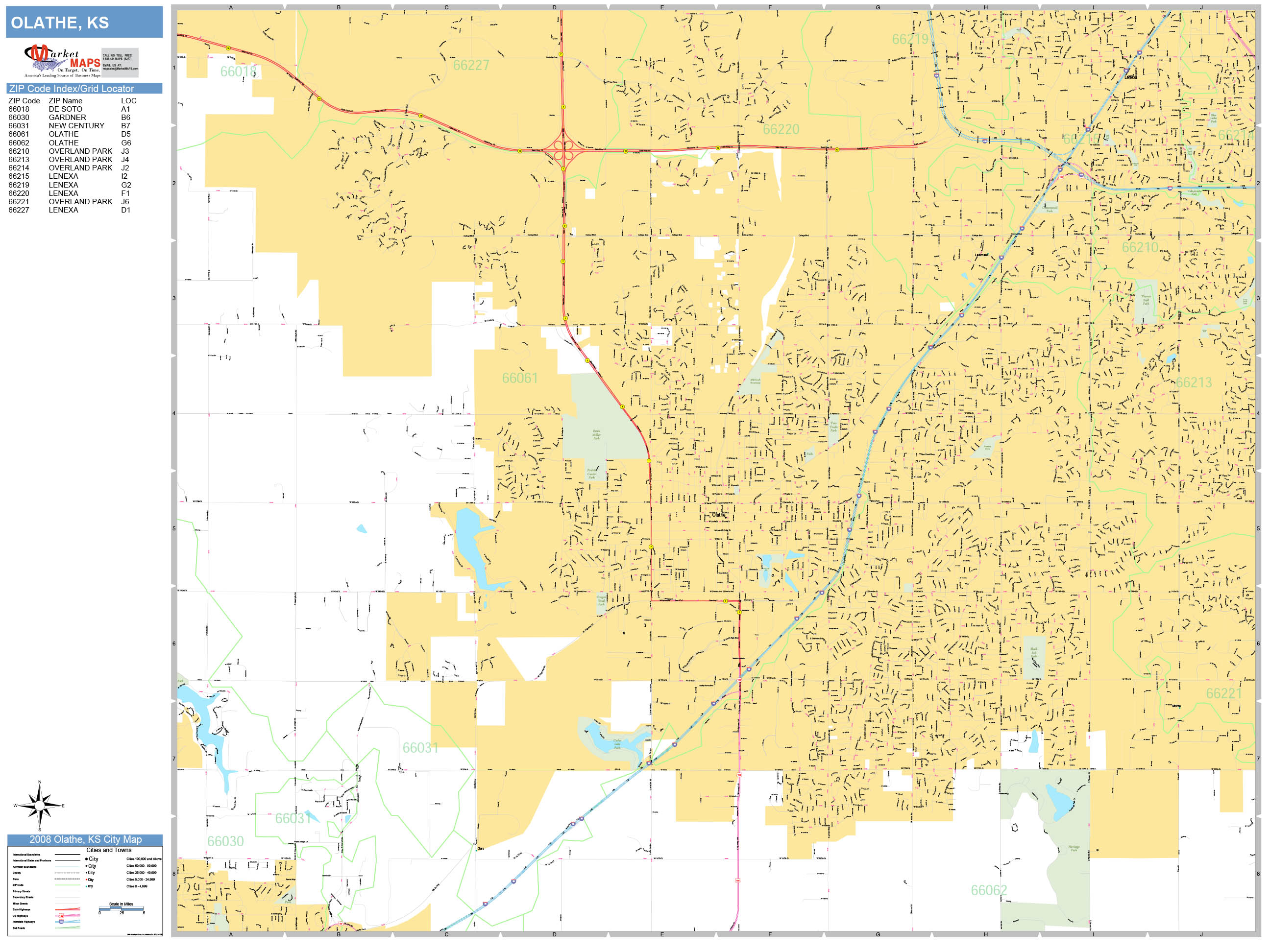 Olathe Kansas Wall Map Color Cast Style By Marketmaps - vrogue.co