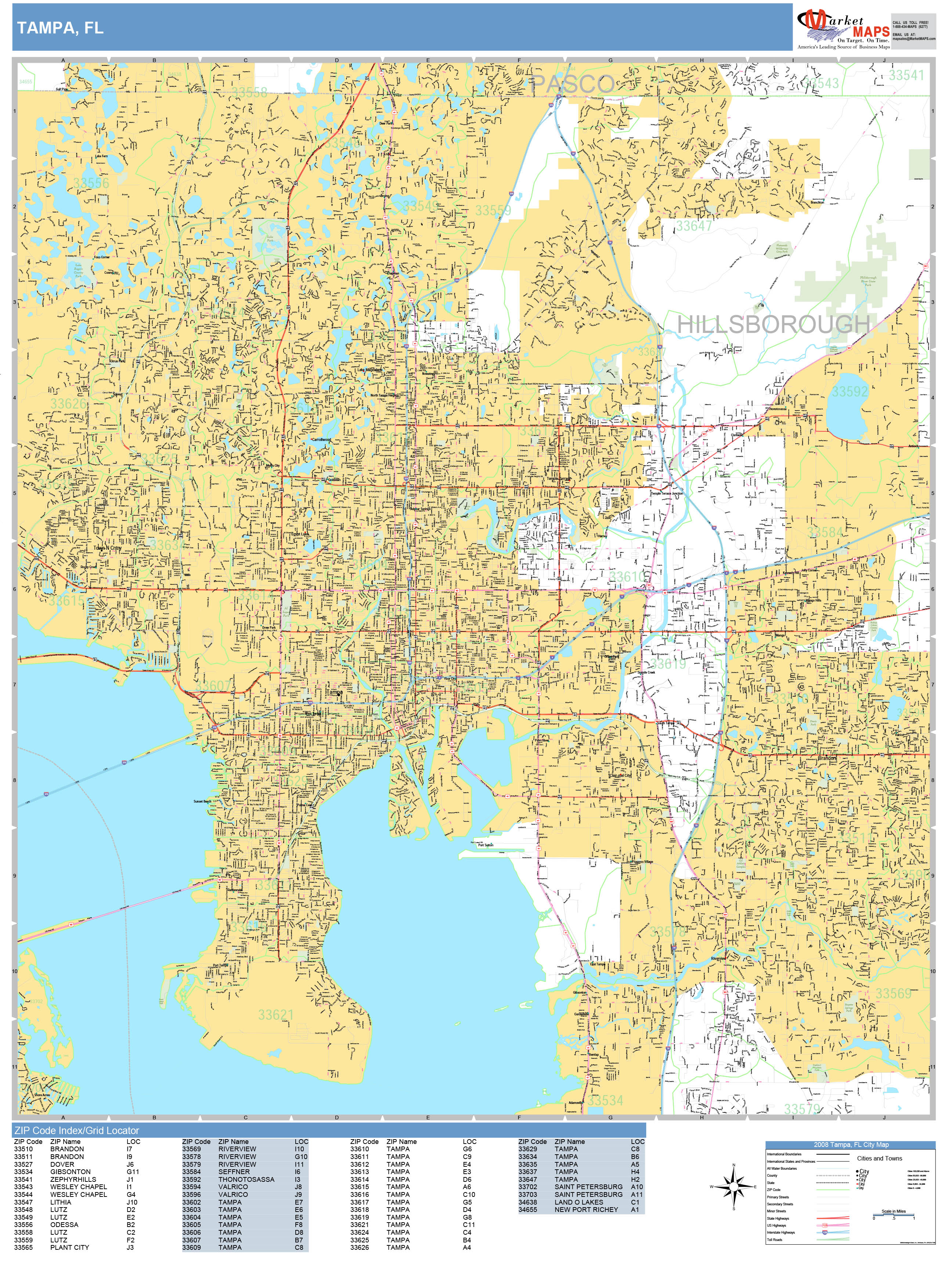 Tampa Florida Wall Map Color Cast Style By Marketmaps Mapsales Vrogue 6966