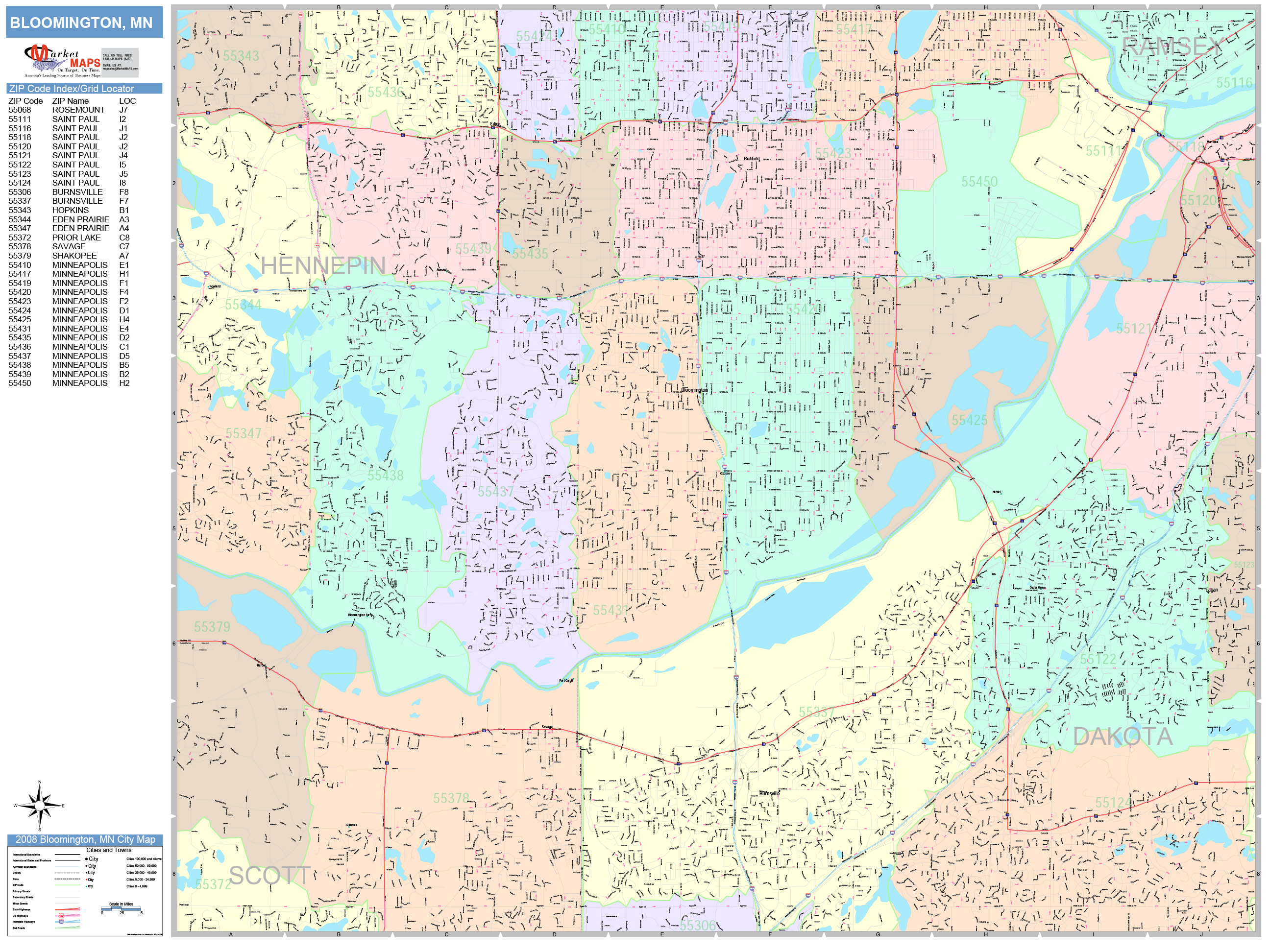 Bloomington Minnesota Zip Code Map - United States Map