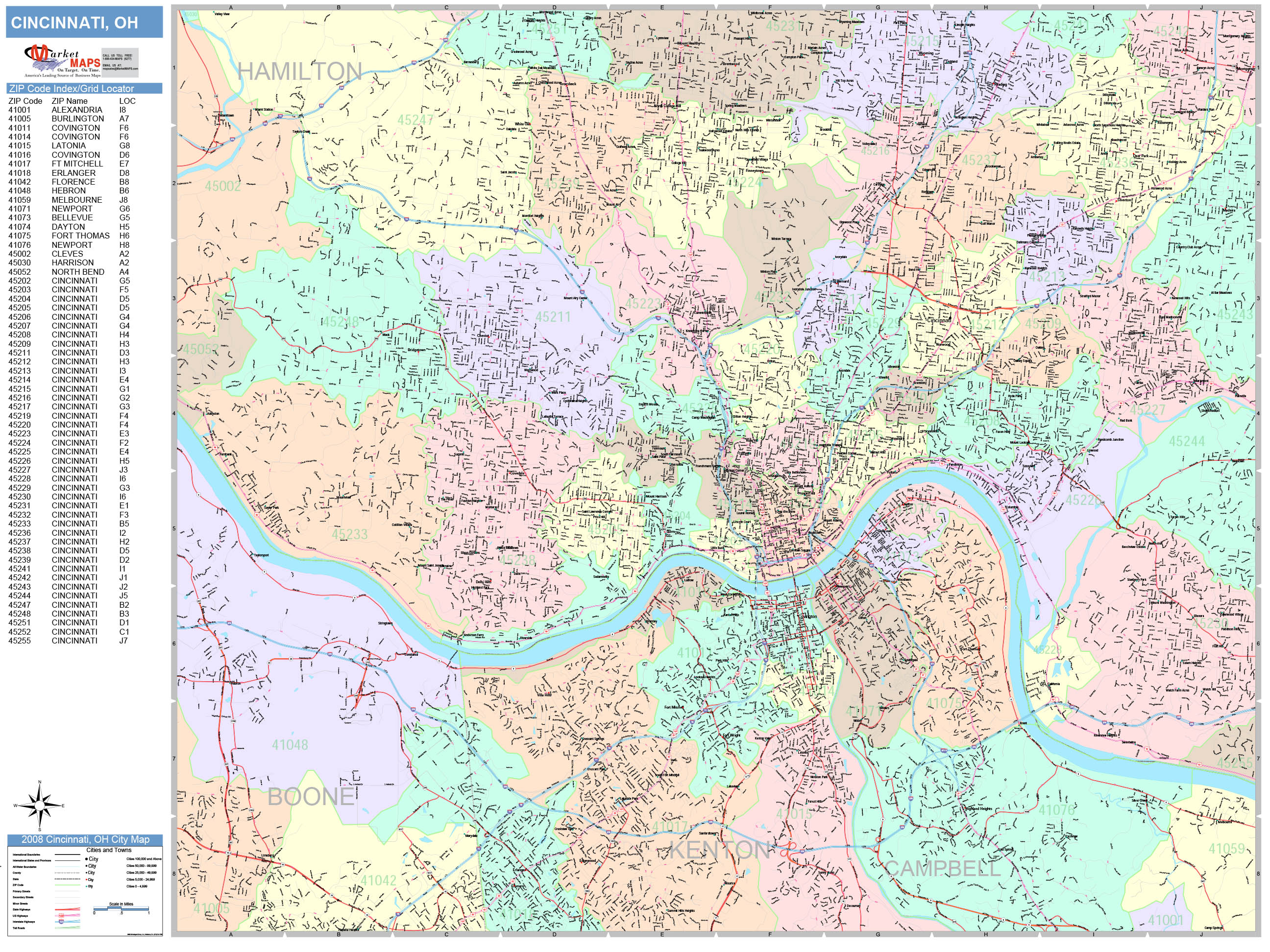 Columbus Ohio Wall Map Color Cast Style By Marketmaps 9193