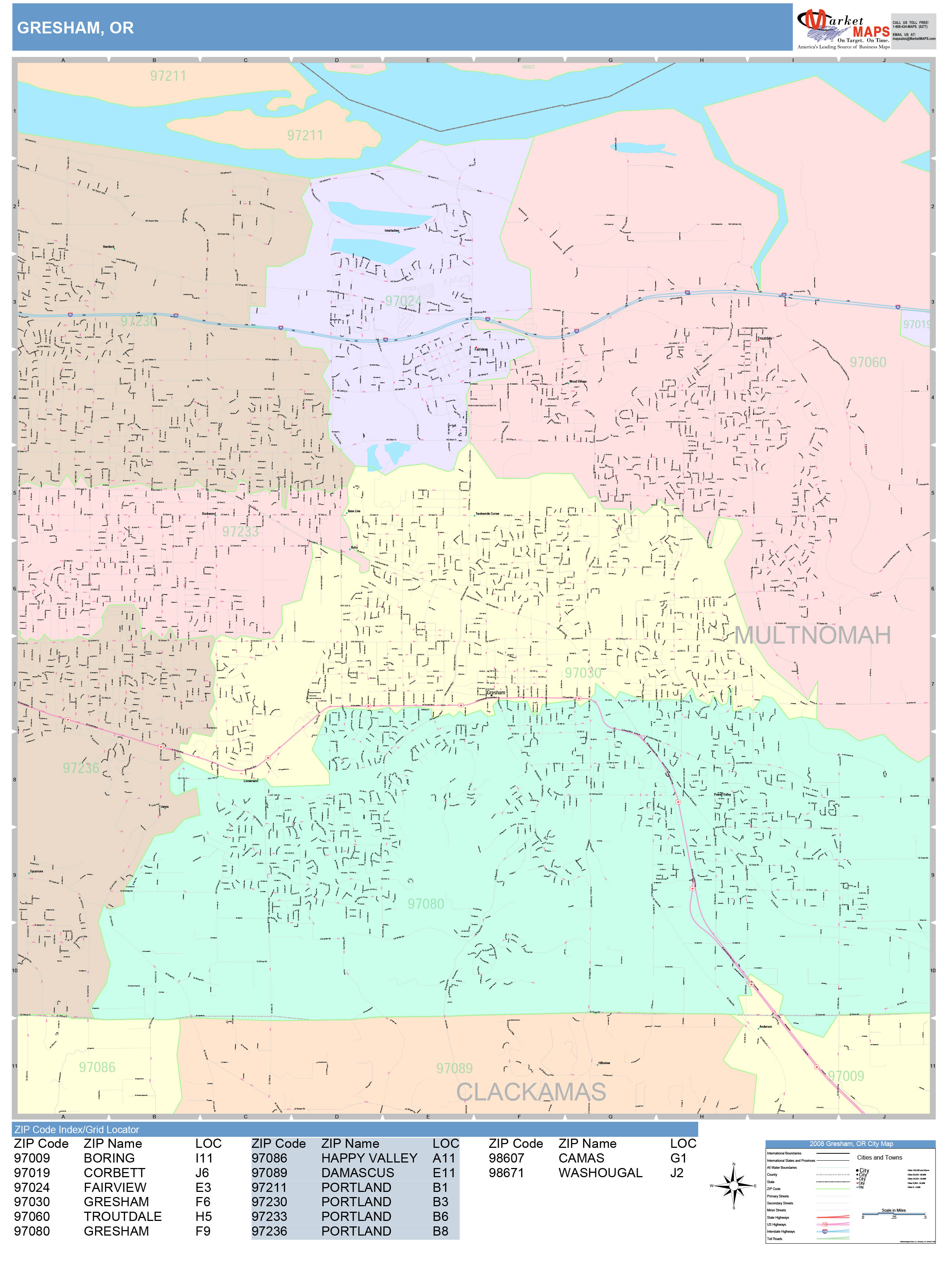 Gresham Oregon Zip Code Map 1438