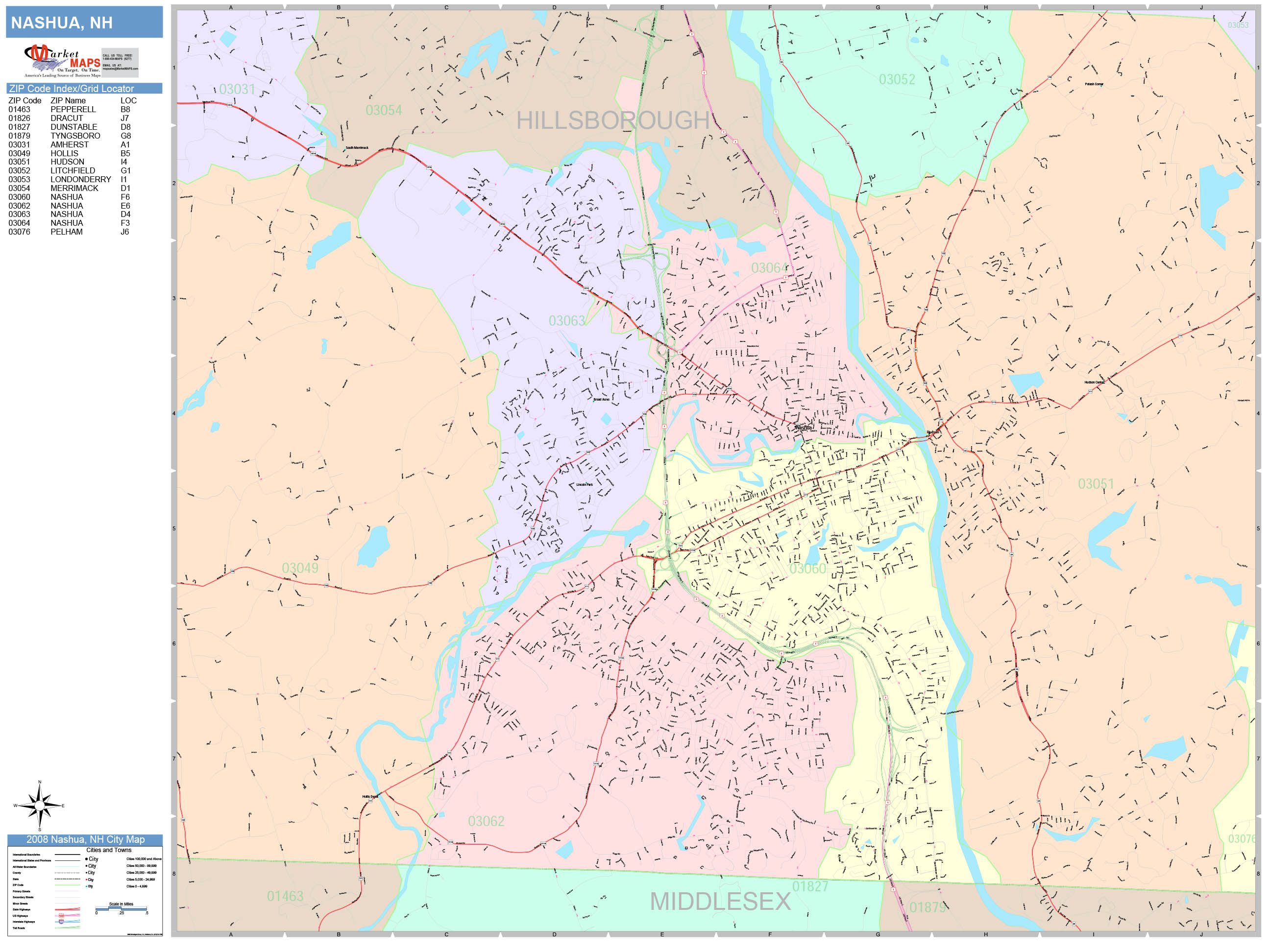 Nashua Nh Zip Code Map - Map