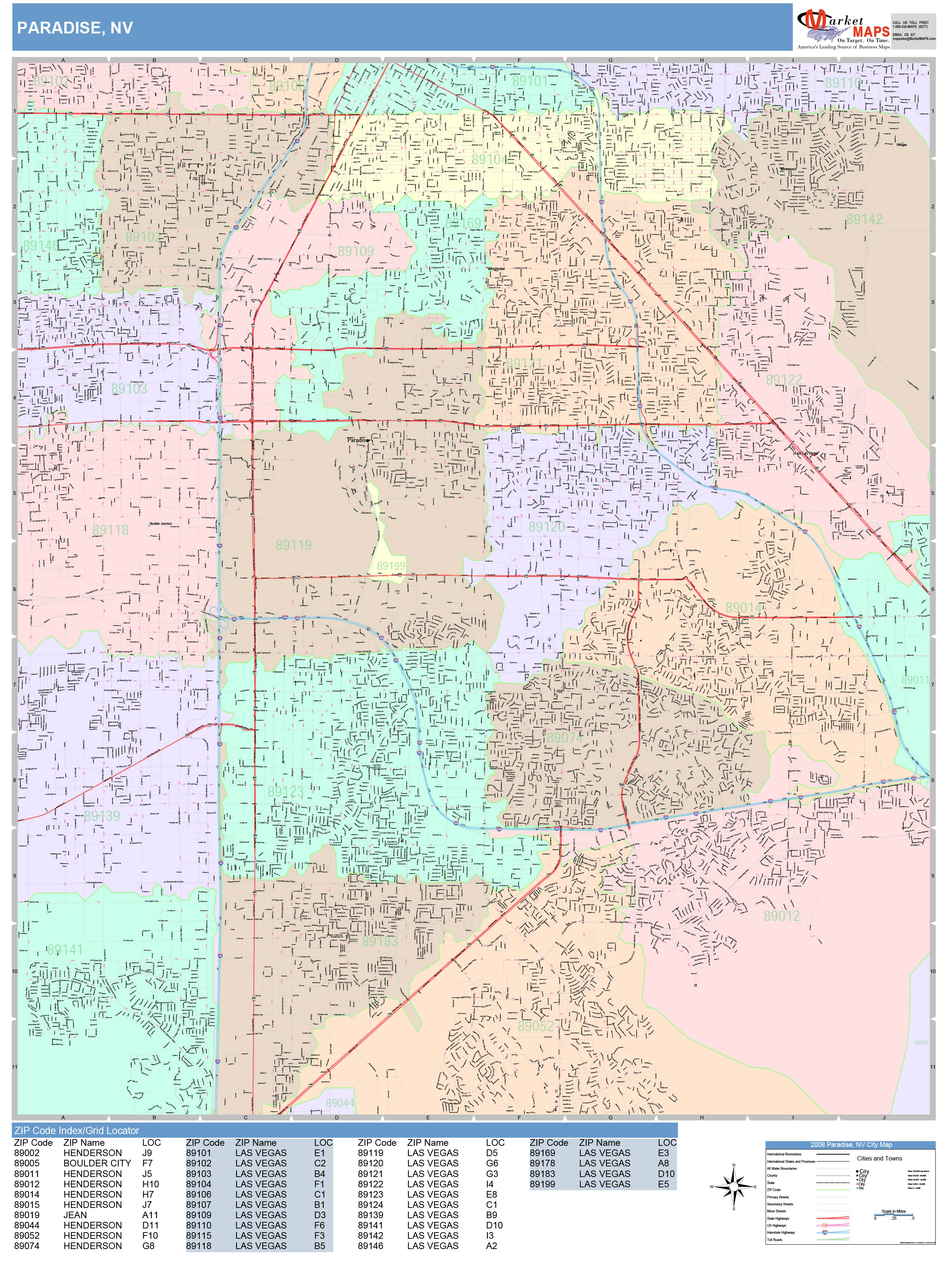 Nevada Wall Map Color Cast Style By Marketmaps Mapsal 4717