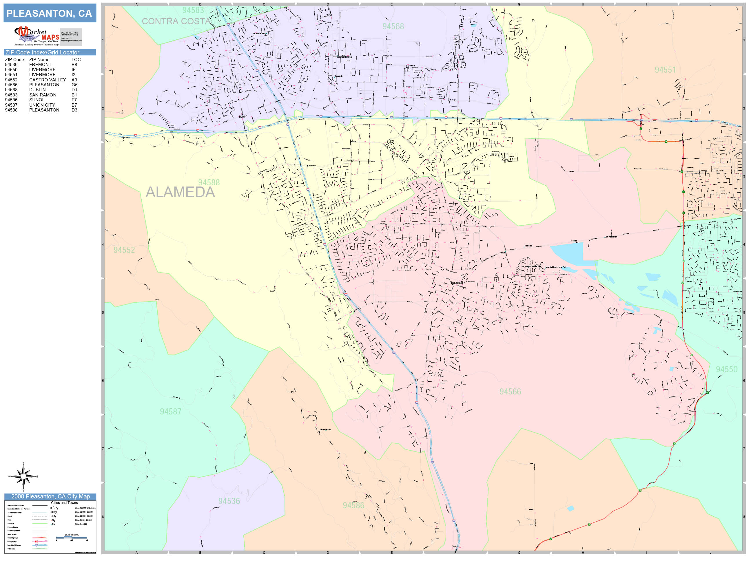 Hanford California Wall Map Color Cast Style By Marke Vrogue Co