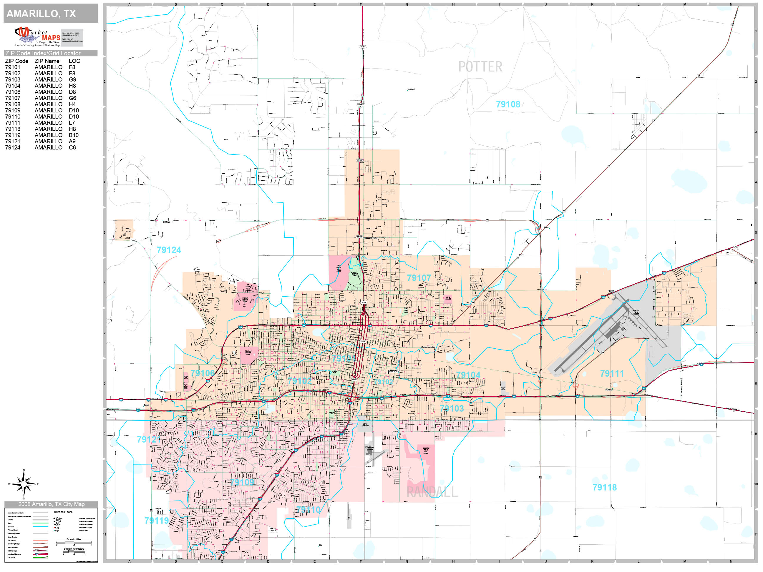 Amarillo Texas Wall Map Premium Style By Marketmaps Images And Photos   Amarillo TX 