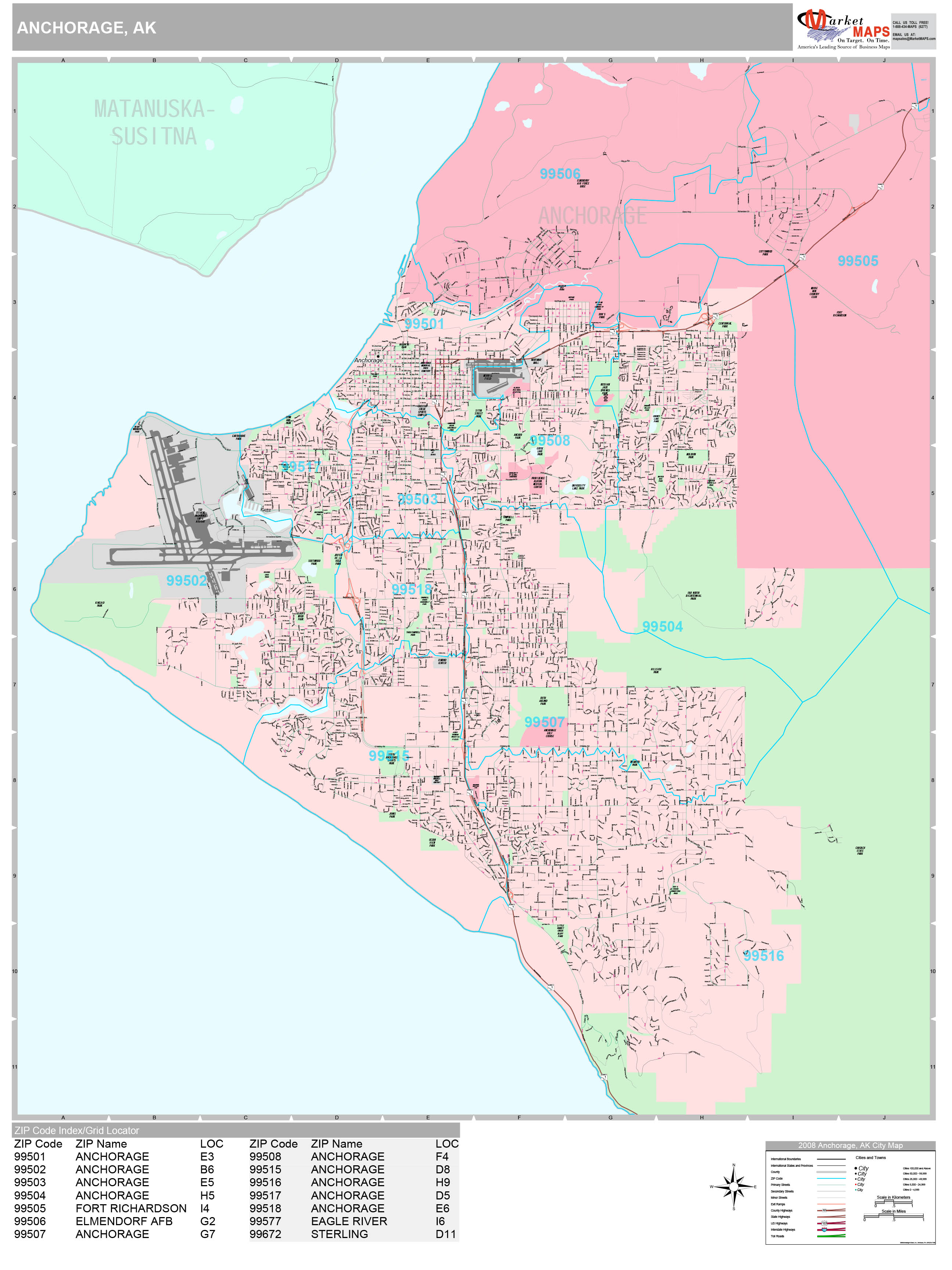 Anchorage Alaska Wall Map Premium Style By MarketMAPS MapSales   Anchorage AK 