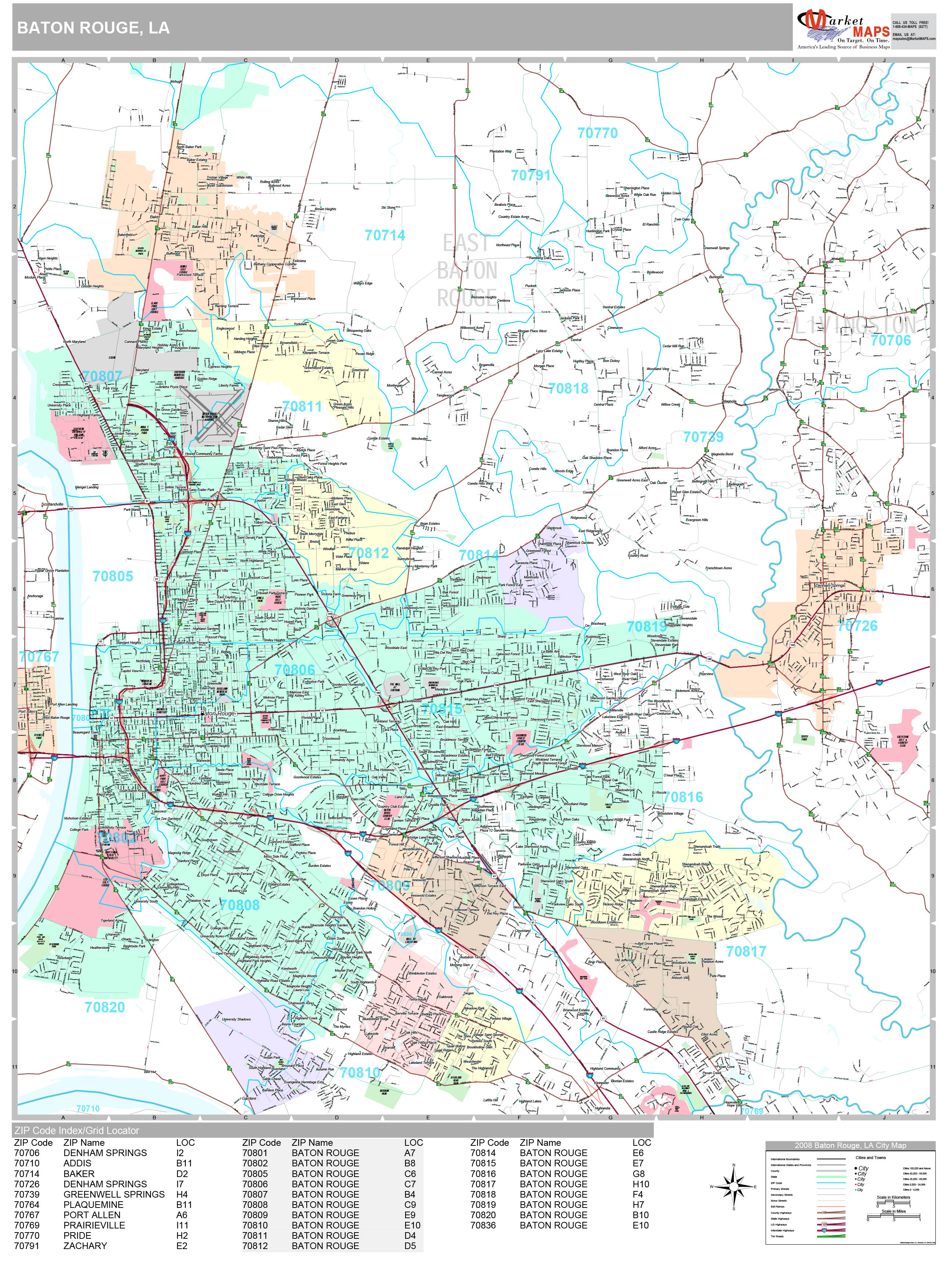 Baton Rouge Louisiana Wall Map Premium Style By Marketmaps Mapsales 6568