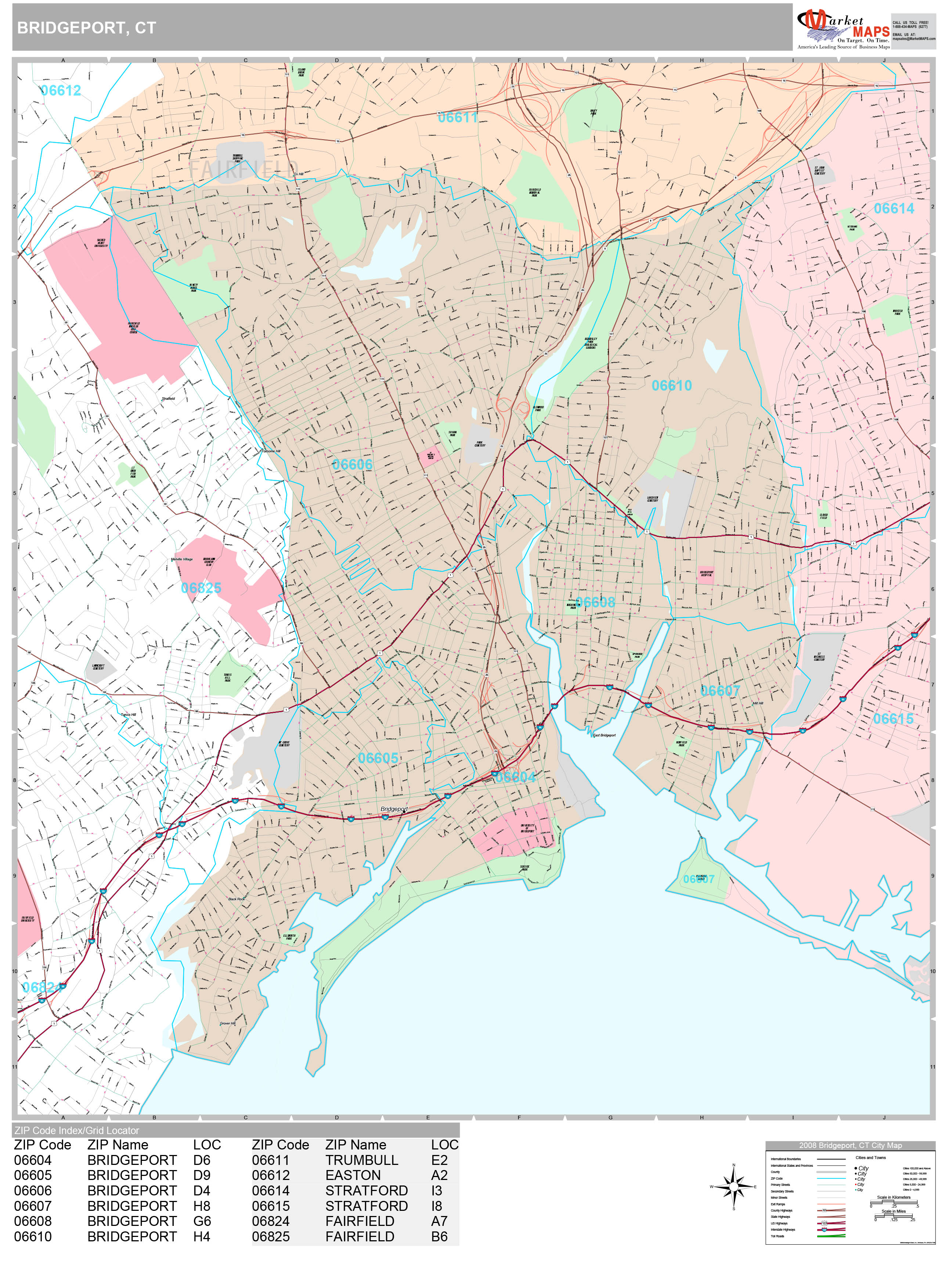 Bridgeport Zip Code Map 1492