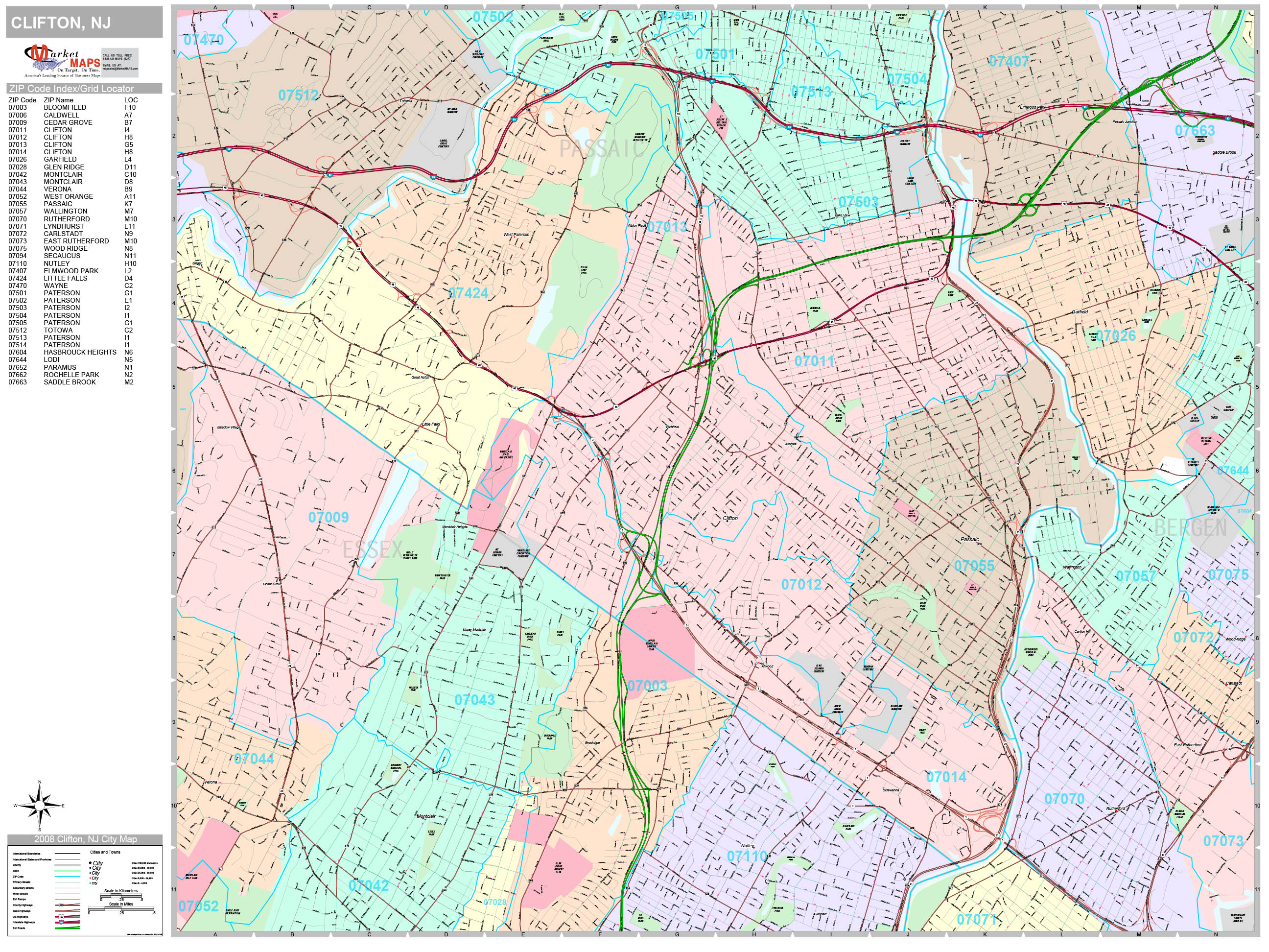 New Jersey Wall Map Premium Style By Marketmaps Mapsa - vrogue.co