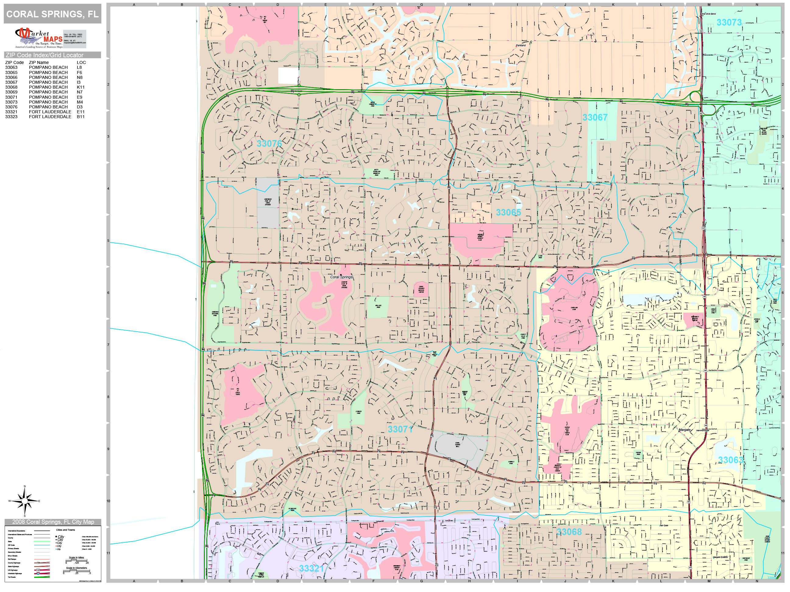 Coral Springs Fl Zip Code Map - United States Map