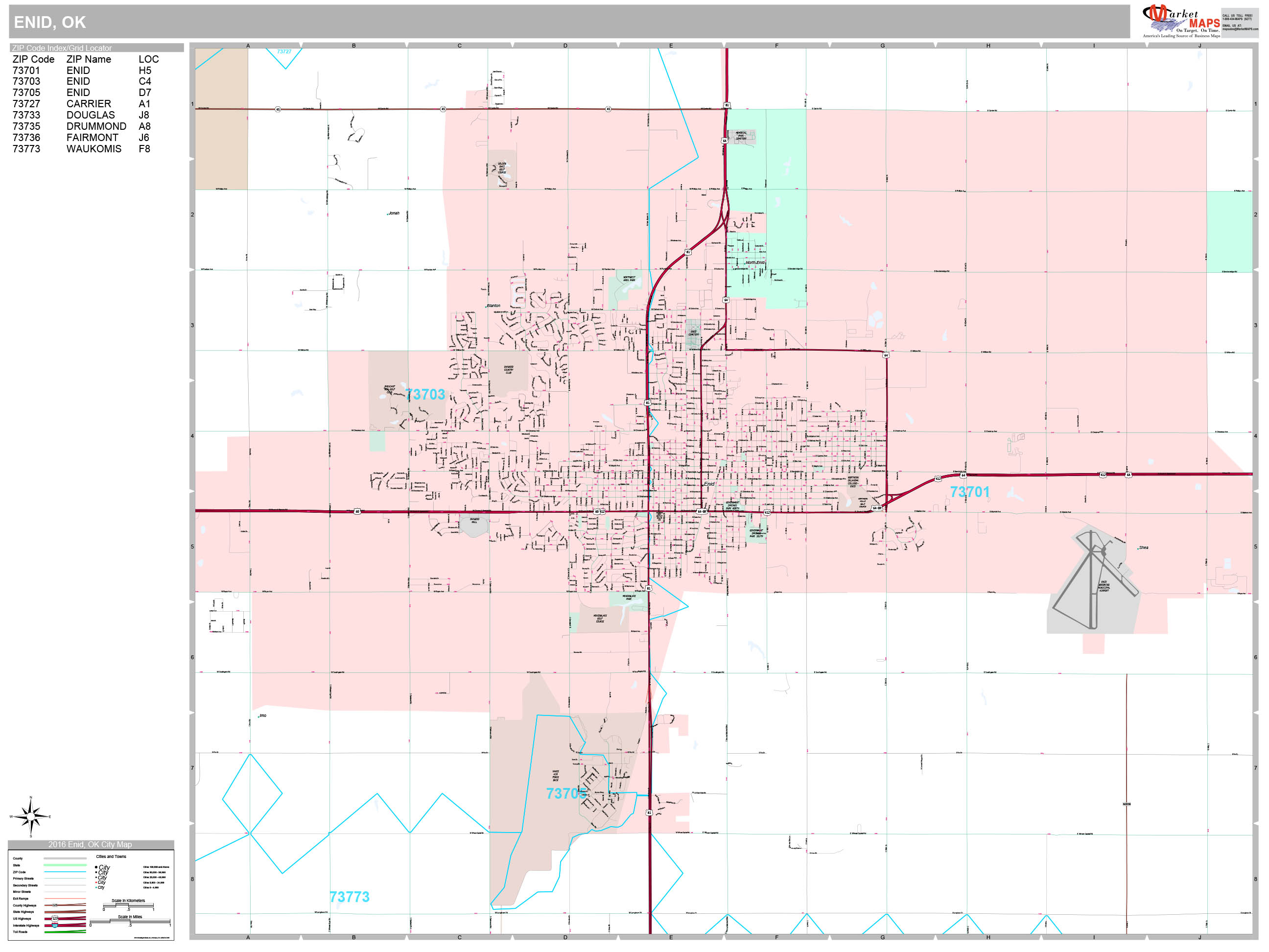 Enid Oklahoma Wall Map Premium Style By Marketmaps | Free Download Nude ...