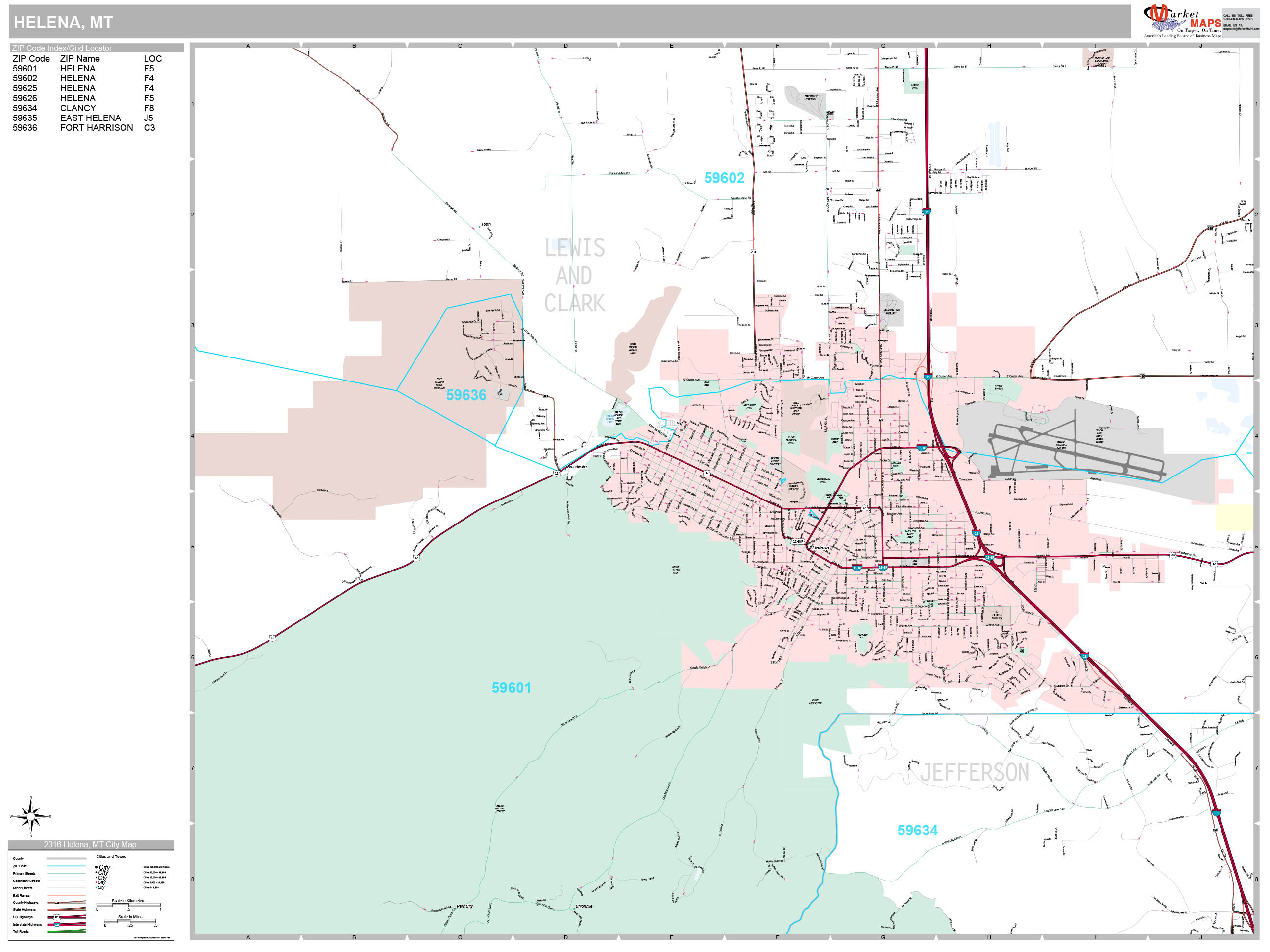 Helena MT City Limits Map